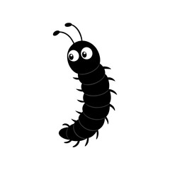 Centipede cartoon vector silhouette
