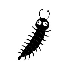 Centipede cartoon vector silhouette