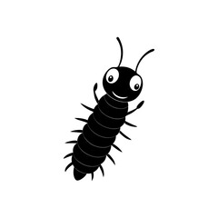 Centipede cartoon vector silhouette