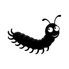 Centipede cartoon vector silhouette