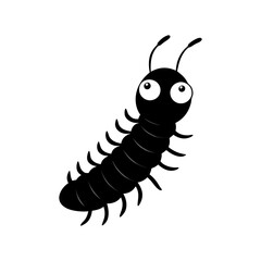 Centipede cartoon vector silhouette