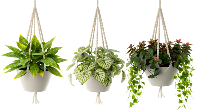 Set of petunia in a hanging pot on transparent white background.png