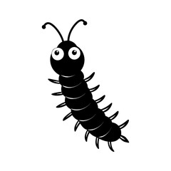 Centipede cartoon vector silhouette