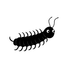 Centipede cartoon vector silhouette