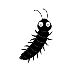 Centipede cartoon vector silhouette