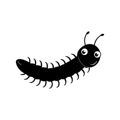 Centipede cartoon vector silhouette
