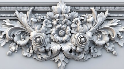 Elegant Soft Grey Damask Floral Pattern in High Resolution Detail