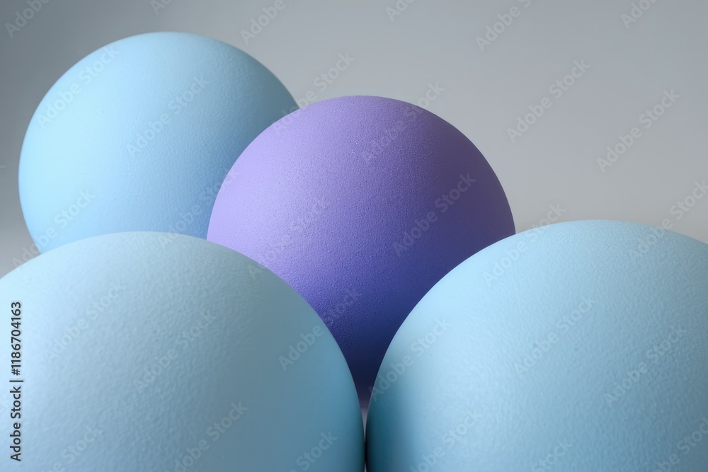 Poster Three pastel-colored spheres arranged in a gentle curve, creating a calming visual.