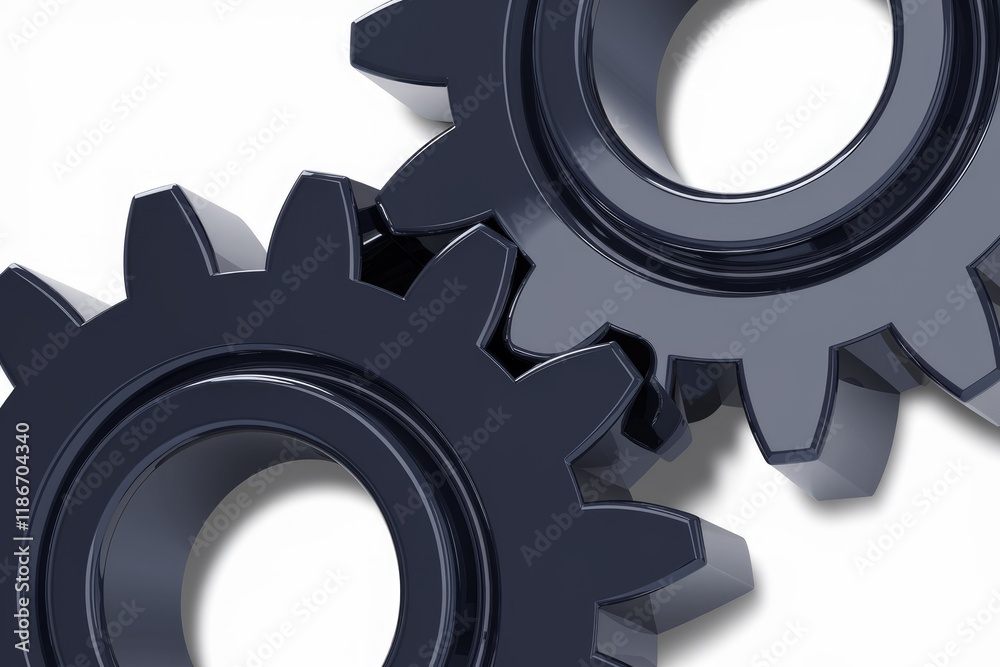 Aufkleber Interlocking gears represent teamwork, collaboration, and the smooth functioning of a system.