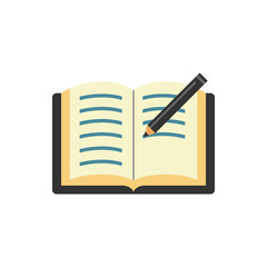 notebook and pencil icon vector