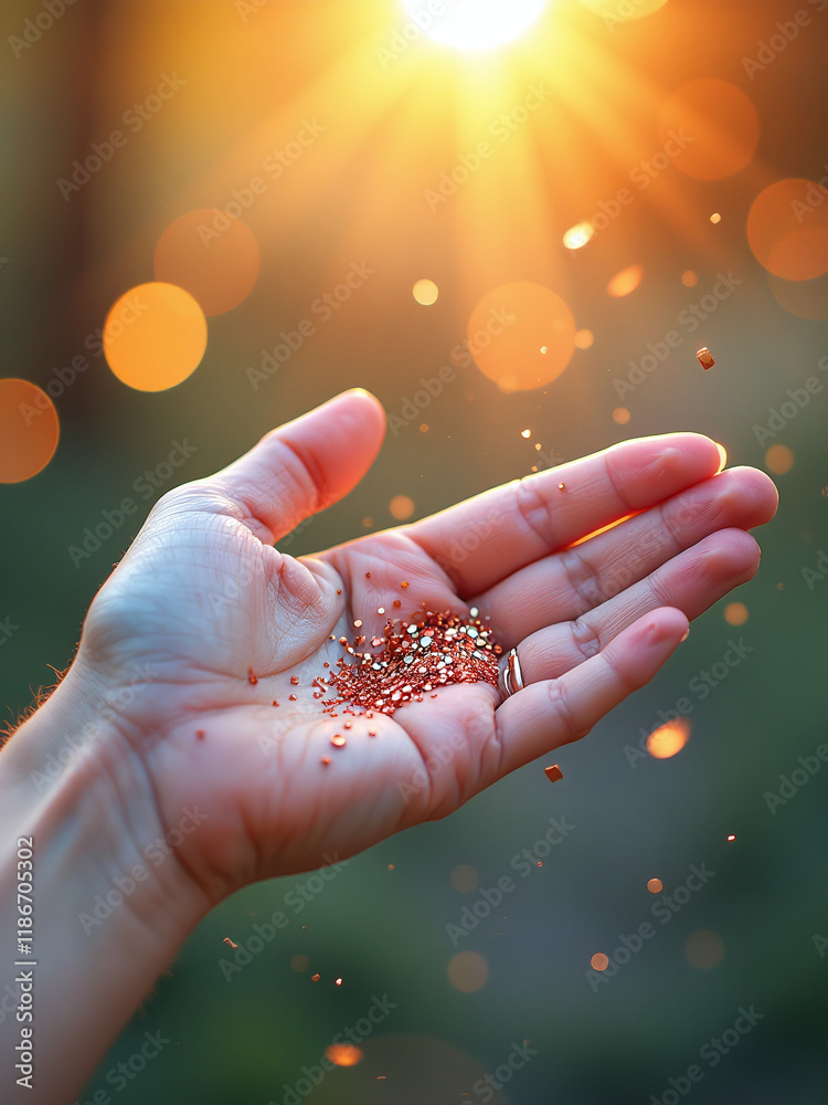 Aufkleber Create A Soft Focus Effect By Layering Glitter And Bokeh Elements Over A Subtle Abstract Background Of Natural Sunlight. 00002