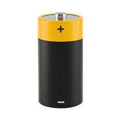 Single AA Battery on Transparent Background