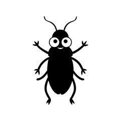 Beetle cartoon vector silhouette