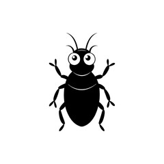 Beetle cartoon vector silhouette