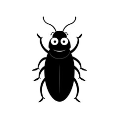 Beetle cartoon vector silhouette