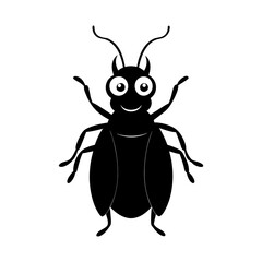 Beetle cartoon vector silhouette