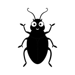 Beetle cartoon vector silhouette