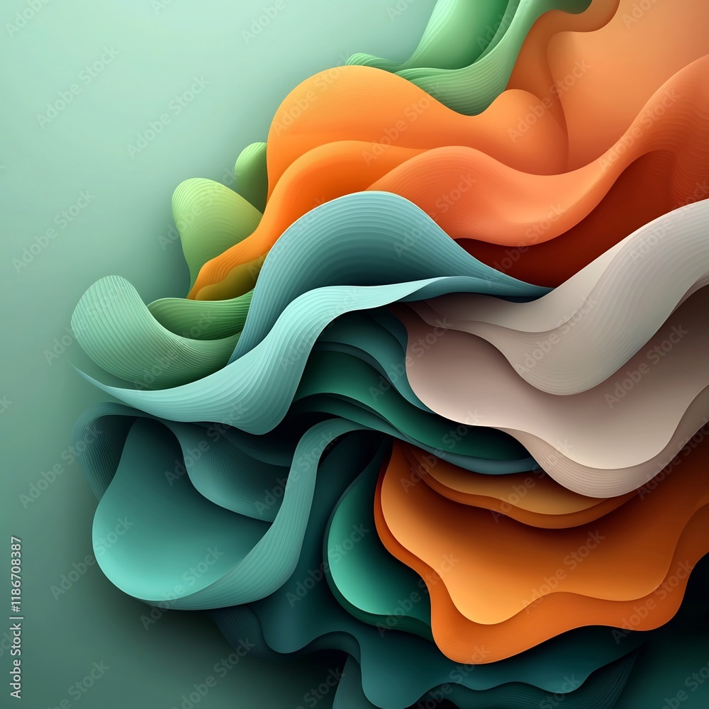 Poster captivating abstract background featuring undulating prismatic forms in a harmonious blend of vibran