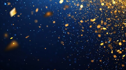 Golden and Blue Glitter Abstract Background
