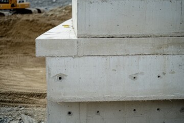 A construction site with heavy machinery and infrastructure development, suitable for use in architectural or engineering projects