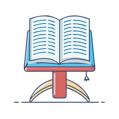 book on a stand vector icon, book day vector illustration - simple illustration of book on a stand perfect for logos, and book day-themed designs.