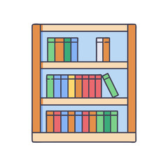 bookshelf vector icon, book day vector illustration - simple illustration of bookshelf perfect for logos, and book day-themed designs.