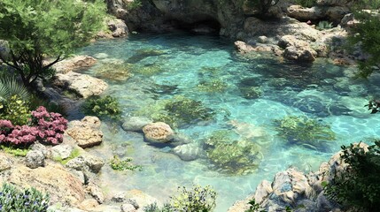 Serene and Calm Blue Water with Ripples in Photorealistic Detail