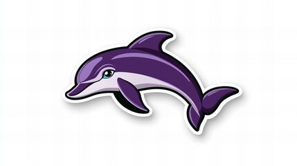 Naklejka premium Adorable purple dolphin leaping through the water, playful and full of life!