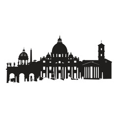 elegant illustration of mosque silhouette middle of city