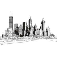 Naklejka premium elegant illustration of city silhouette