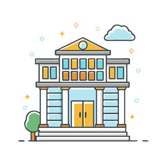 library building vector icon, book day vector illustration - simple illustration of library building perfect for logos, and book day-themed designs.