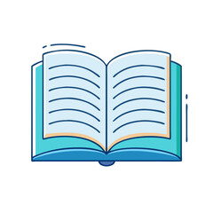 open book vector icon, book day vector illustration - simple illustration of open book perfect for logos, and book day-themed designs.