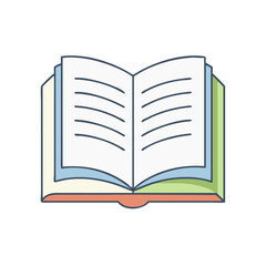 open book vector icon, book day vector illustration - simple illustration of open bookperfect for logos, and book day-themed designs.