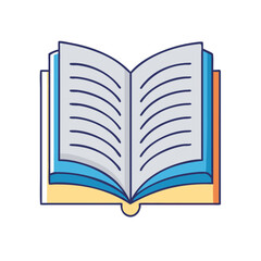 open book vector icon, book day vector illustration - simple illustration of open book perfect for logos, and book day-themed designs.