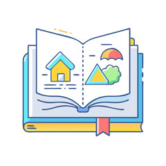 pop up book vector icon, book day vector illustration - simple illustration of pop up book perfect for logos, and book day-themed designs.