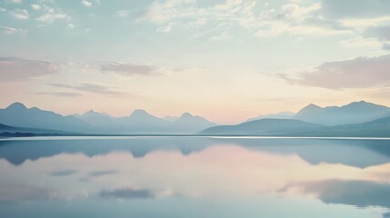 Obraz premium Serene Mountain Lake Sunset Reflection Landscape