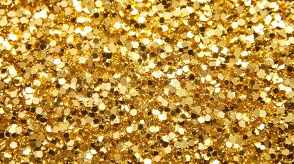 Luxurious Gold Glitter Sparkles Against Dark Background for Festive Decor