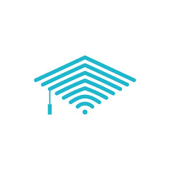 education tech signal connect logo design