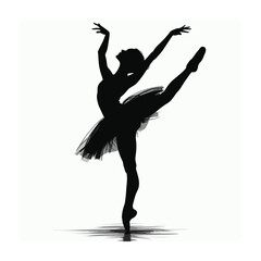 Silhouettes vector illustration of ballet dancers ballerinas beauty dancing.
