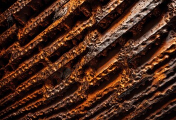 Obraz premium close view intricate metallic surfaces unique patterns textures showcasing decay distortion various forms, detail, shiny, reflective, design, contrast