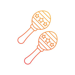 Maracas gradient icon with white background vector stock illustration