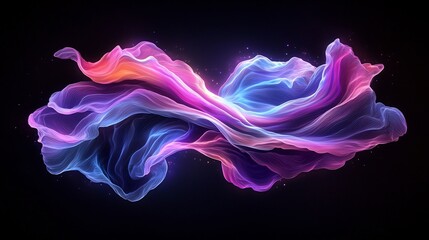 Obraz premium Captivating Iridescent Abstract Design with Undulating Chromatic Luminescent Patterns Visually Striking Shimmering Display of Ethereal Energy and Mesmerizing Textures in Experimental Digital Art
