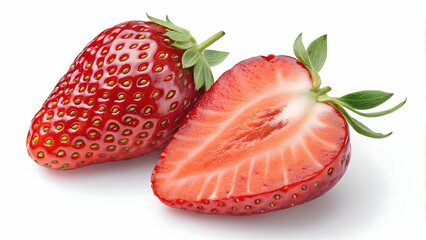 Fresh Strawberries Cut in Half