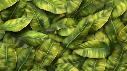 Lush Tropical Leaf Pattern in Shades of Green for High-Quality Images