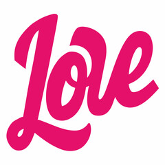 Elegant Love Text with Heart Symbol