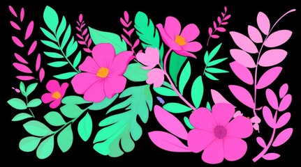 Vibrant Floral Botanical Elements with Detailed High-Quality Design for Creative Projects