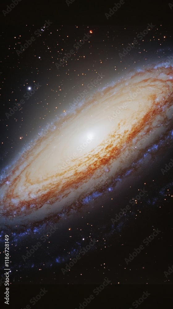 Wall mural galaxy in the universe with copy space vertically 9:16
