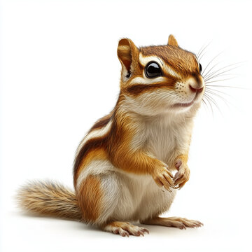 Realistic image of a chipmunk on a white background