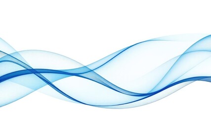 - Soft blue wave lines on white background, minimalist design, clean lines