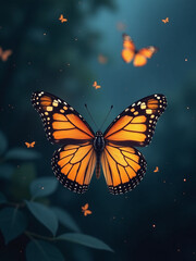 Butterflies Flying Out Of Darkness Represent Hope And Freedom, Symbolizing Optimism In The Face Of Adversity. 00003